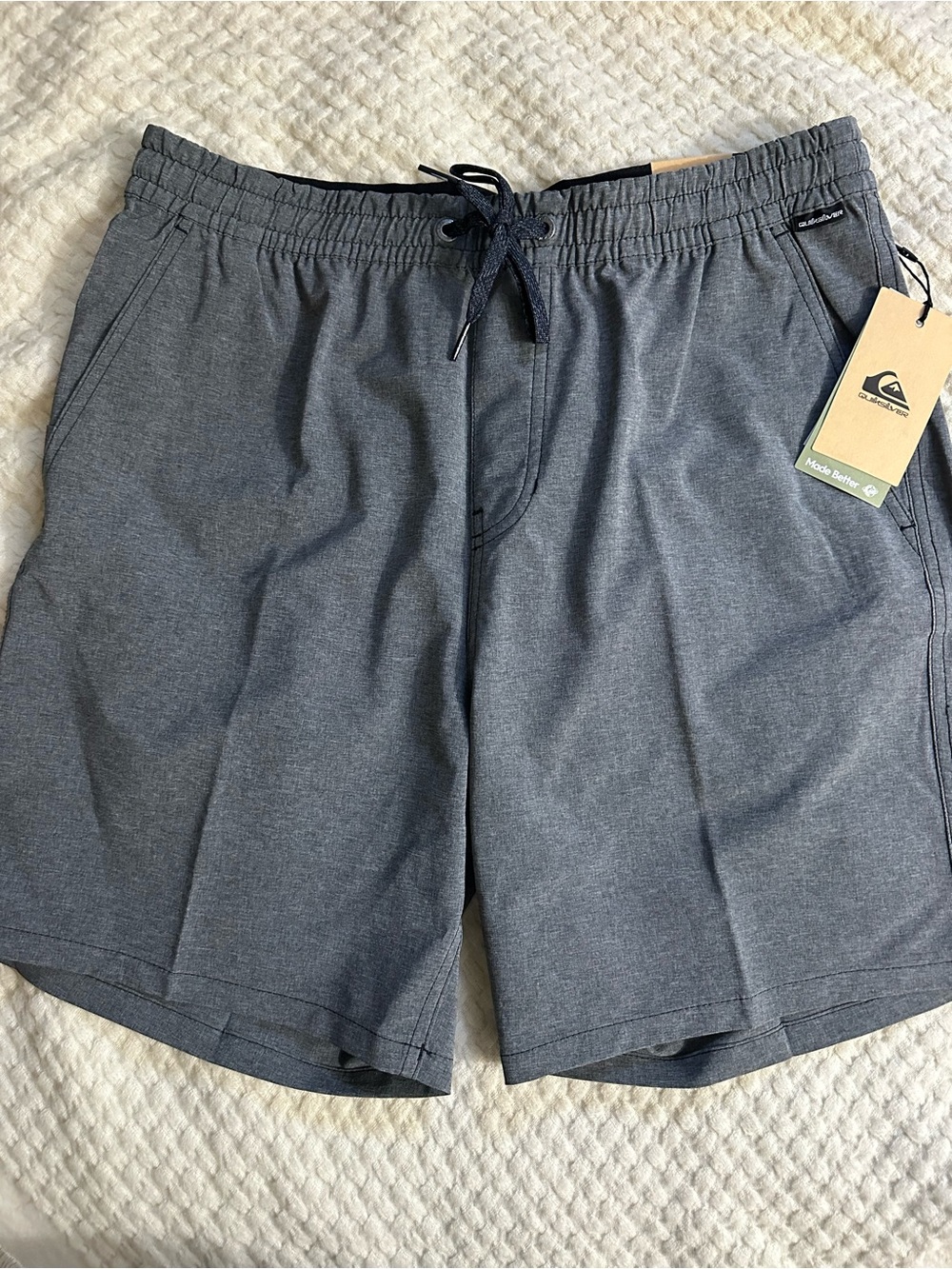 Quiksilver Men's Amphibian Elastic Waist Gray Shorts